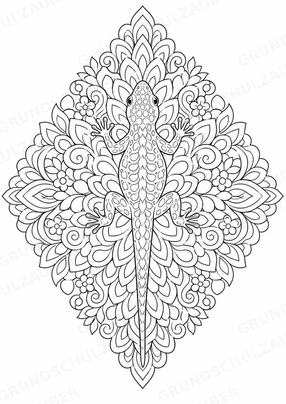 Eidechse Mandalas Ausmalbilder – Tiere – 15 Malvorlagen – Materialseite 3