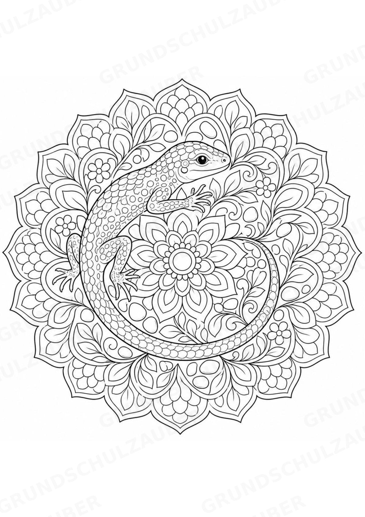 Eidechse Mandalas Ausmalbilder – Tiere – 15 Malvorlagen – Materialseite 5