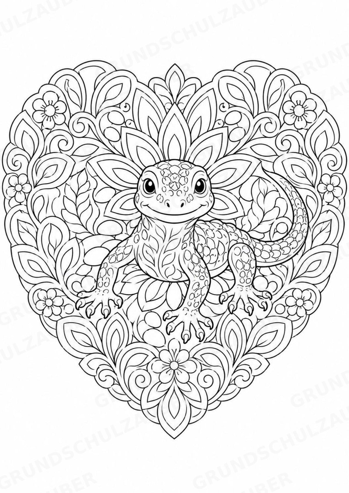 Eidechse Mandalas Ausmalbilder – Tiere – 15 Malvorlagen – Materialseite 6