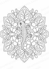 Eidechse Mandalas Ausmalbilder – Tiere – 15 Malvorlagen – Materialseite 15