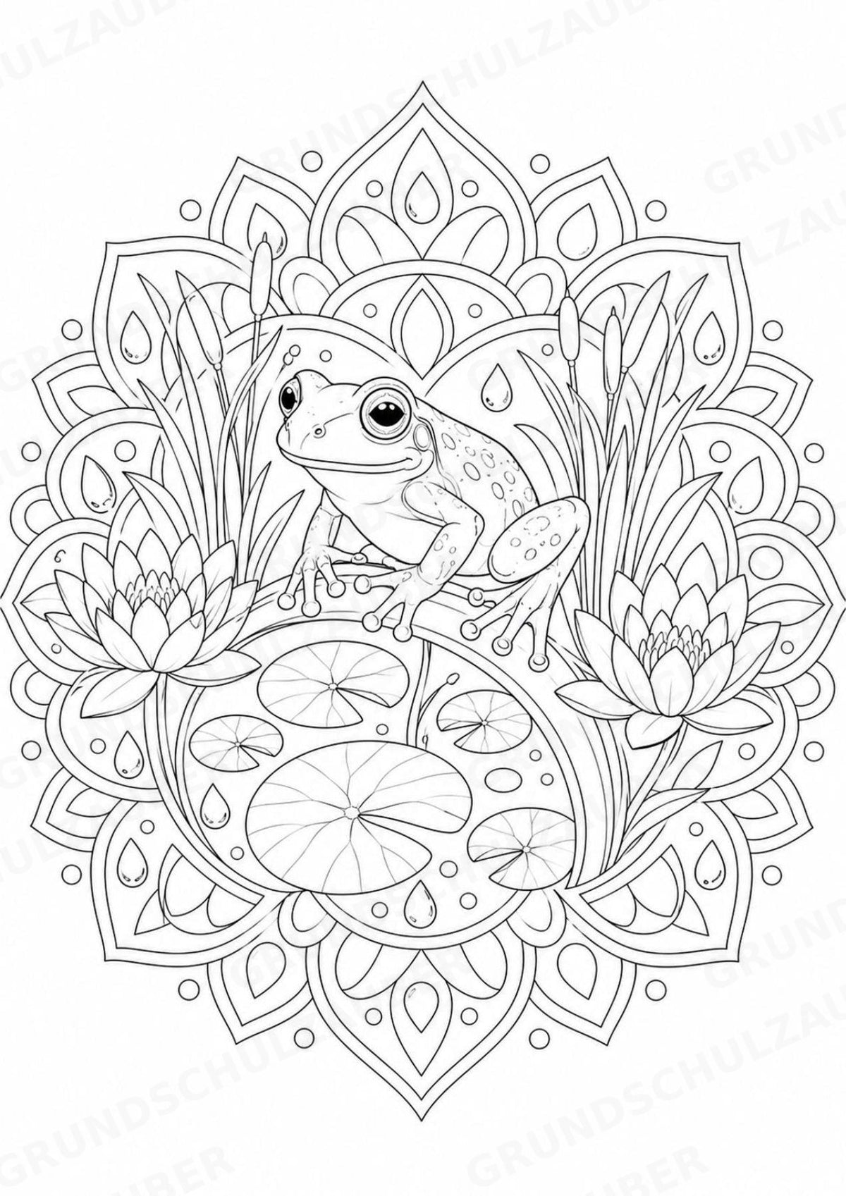 Frosch Mandalas Ausmalbilder – Tiere – 15 Malvorlagen – Materialseite 2