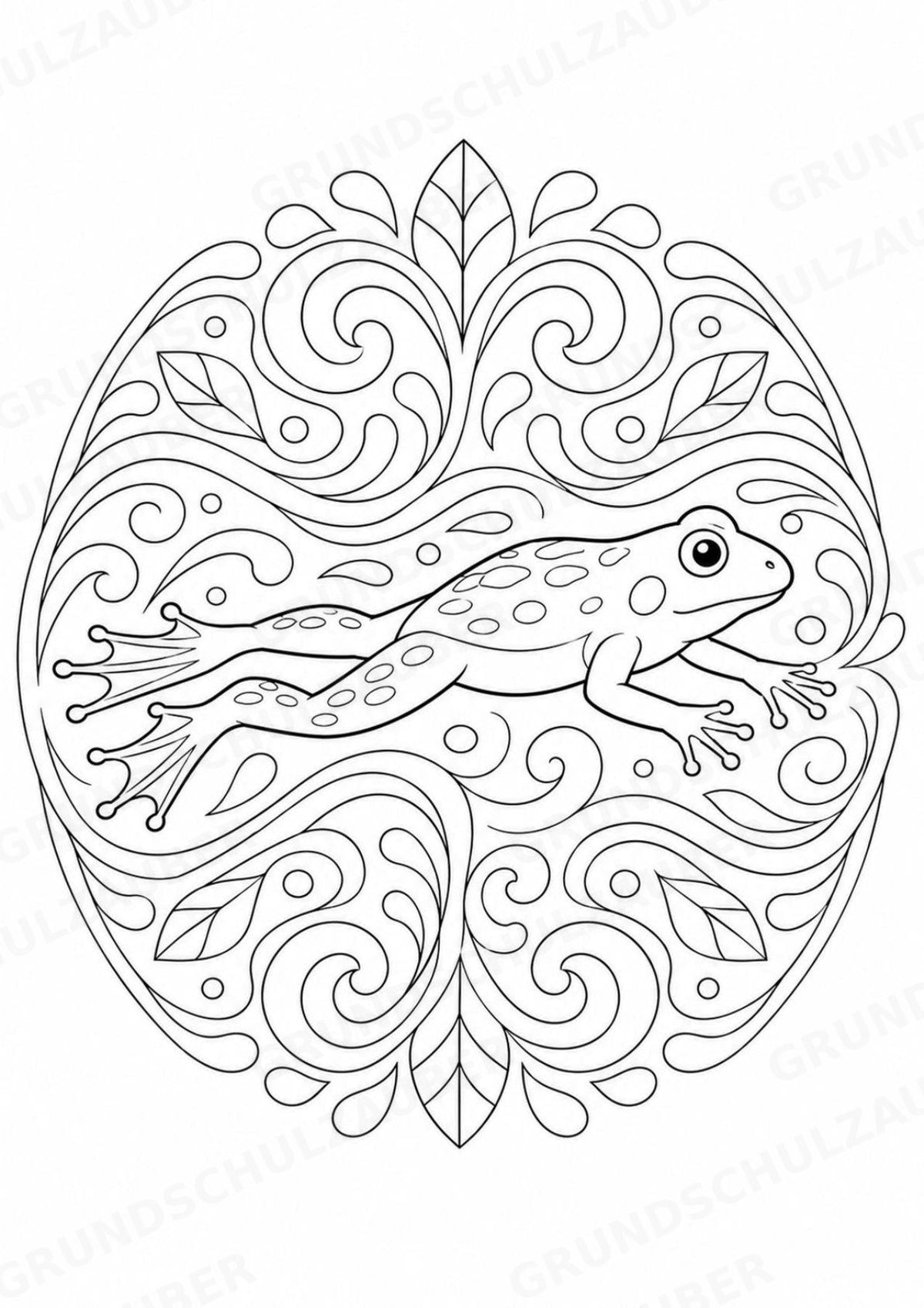 Frosch Mandalas Ausmalbilder – Tiere – 15 Malvorlagen – Materialseite 6