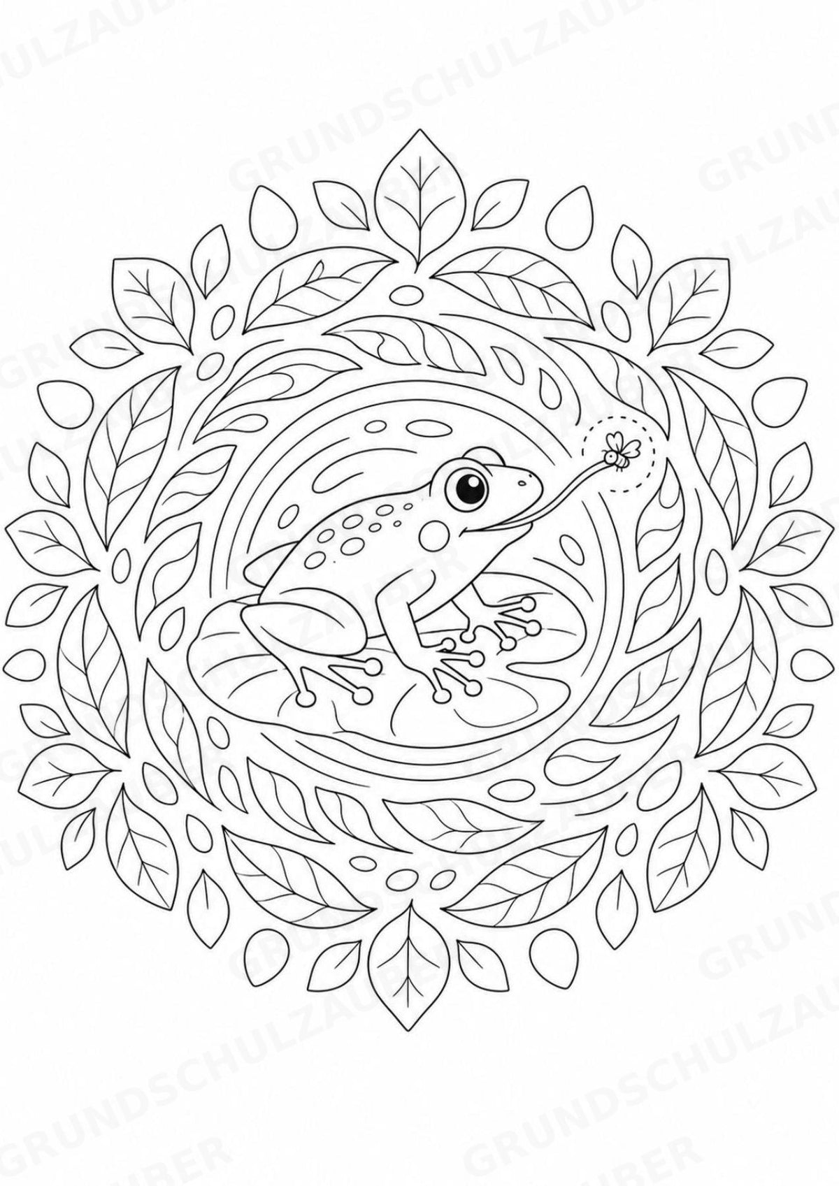 Frosch Mandalas Ausmalbilder – Tiere – 15 Malvorlagen – Materialseite 7