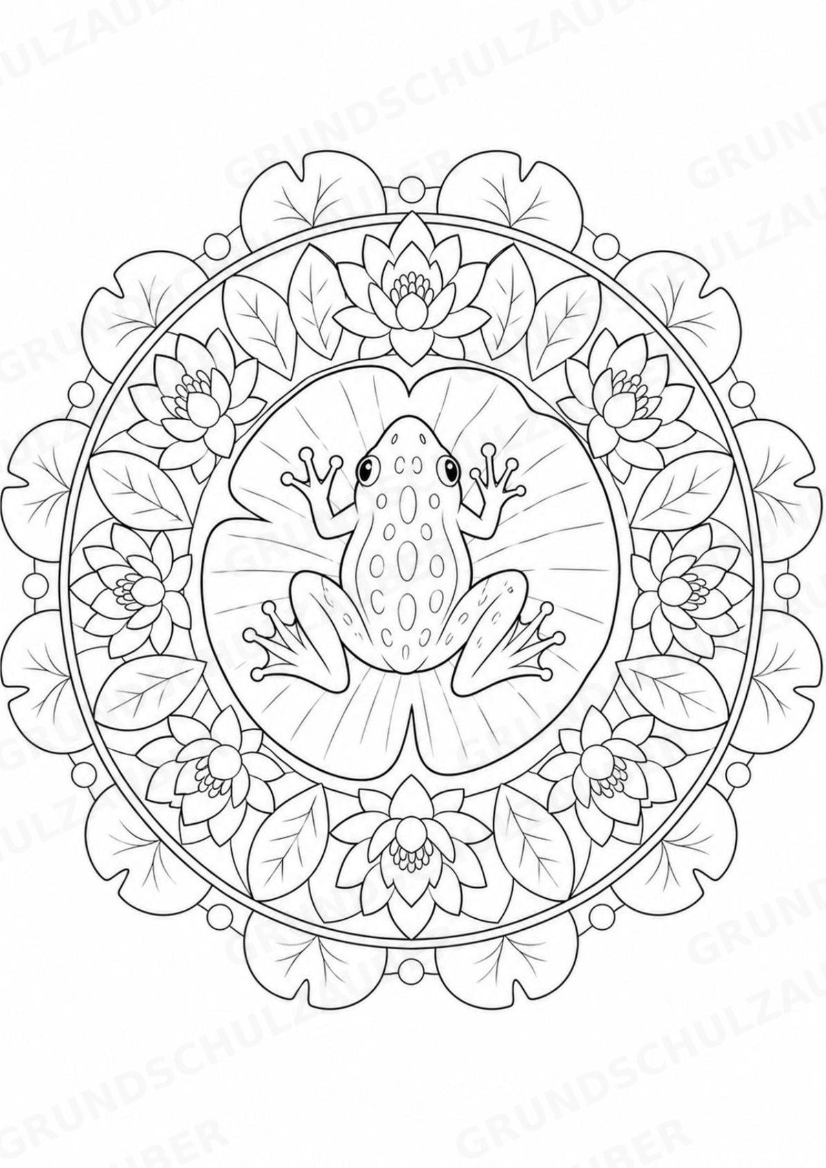 Frosch Mandalas Ausmalbilder – Tiere – 15 Malvorlagen – Materialseite 8