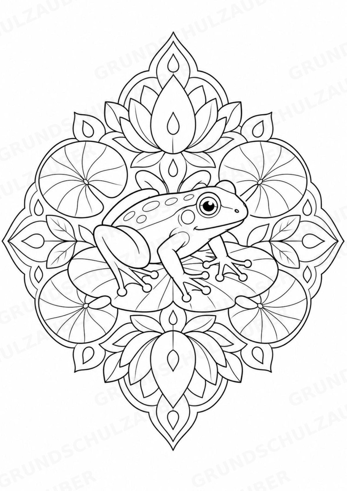 Frosch Mandalas Ausmalbilder – Tiere – 15 Malvorlagen – Materialseite 10