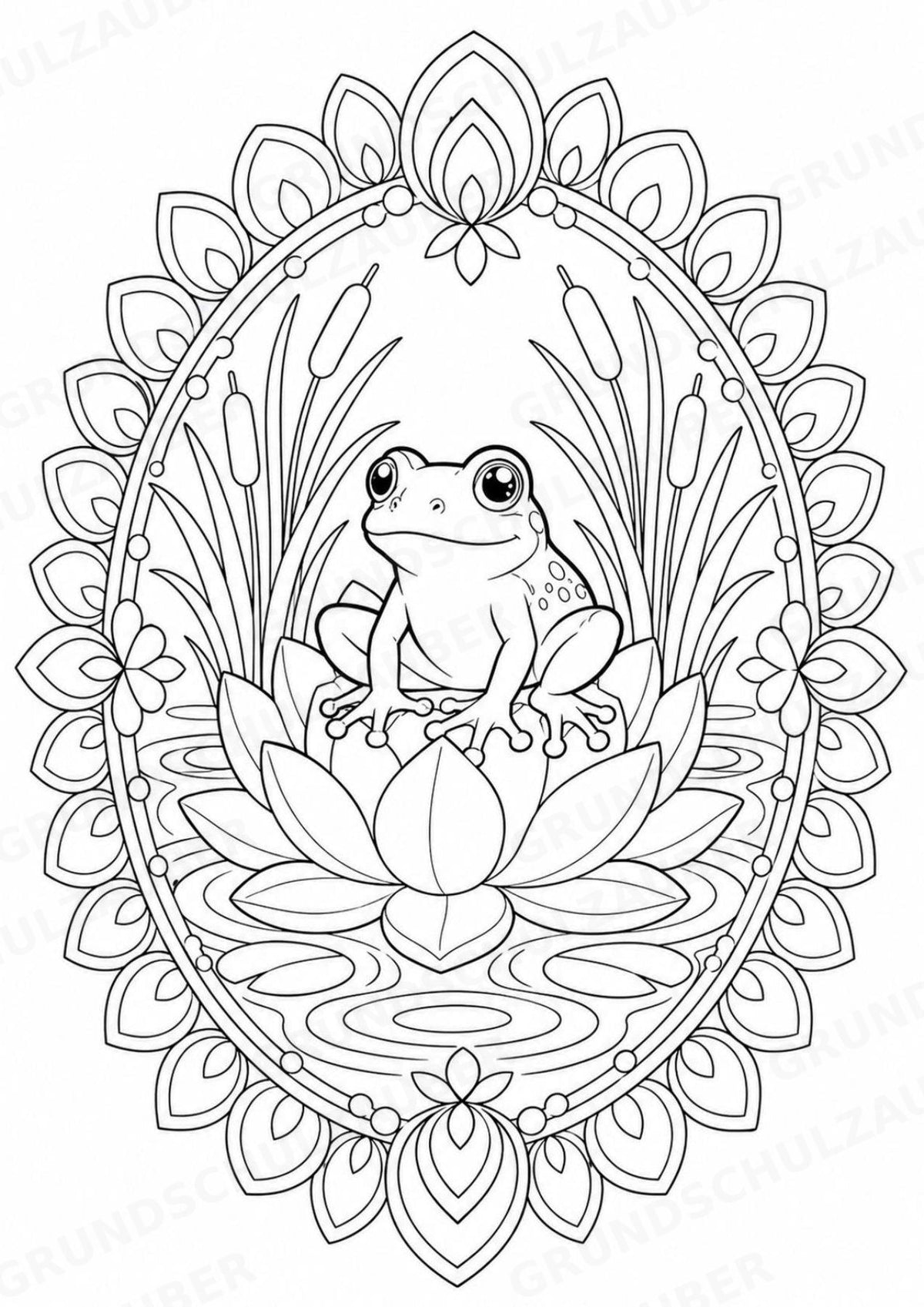 Frosch Mandalas Ausmalbilder – Tiere – 15 Malvorlagen – Materialseite 11