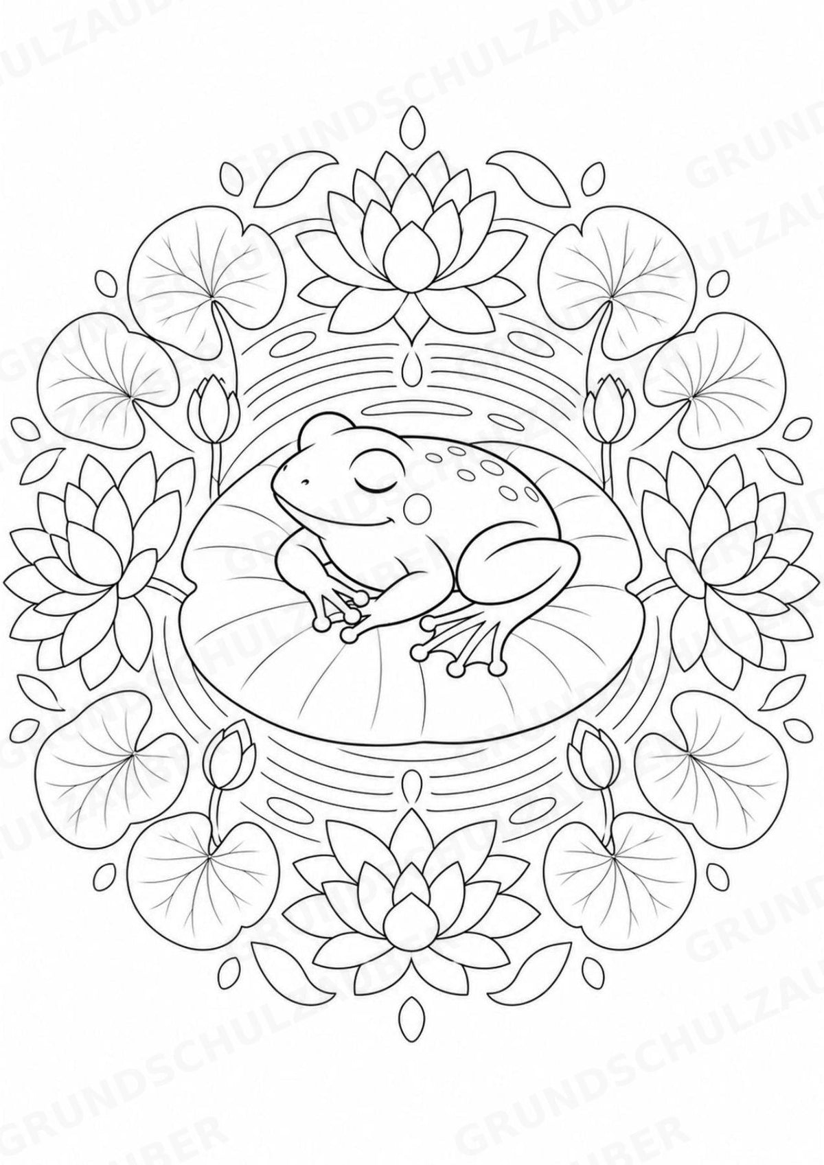 Frosch Mandalas Ausmalbilder – Tiere – 15 Malvorlagen – Materialseite 16