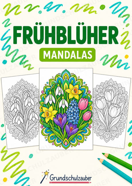 Frühblüher Mandalas Ausmalbilder – Natur und Pflanzen – 15 Malvorlagen – Cover