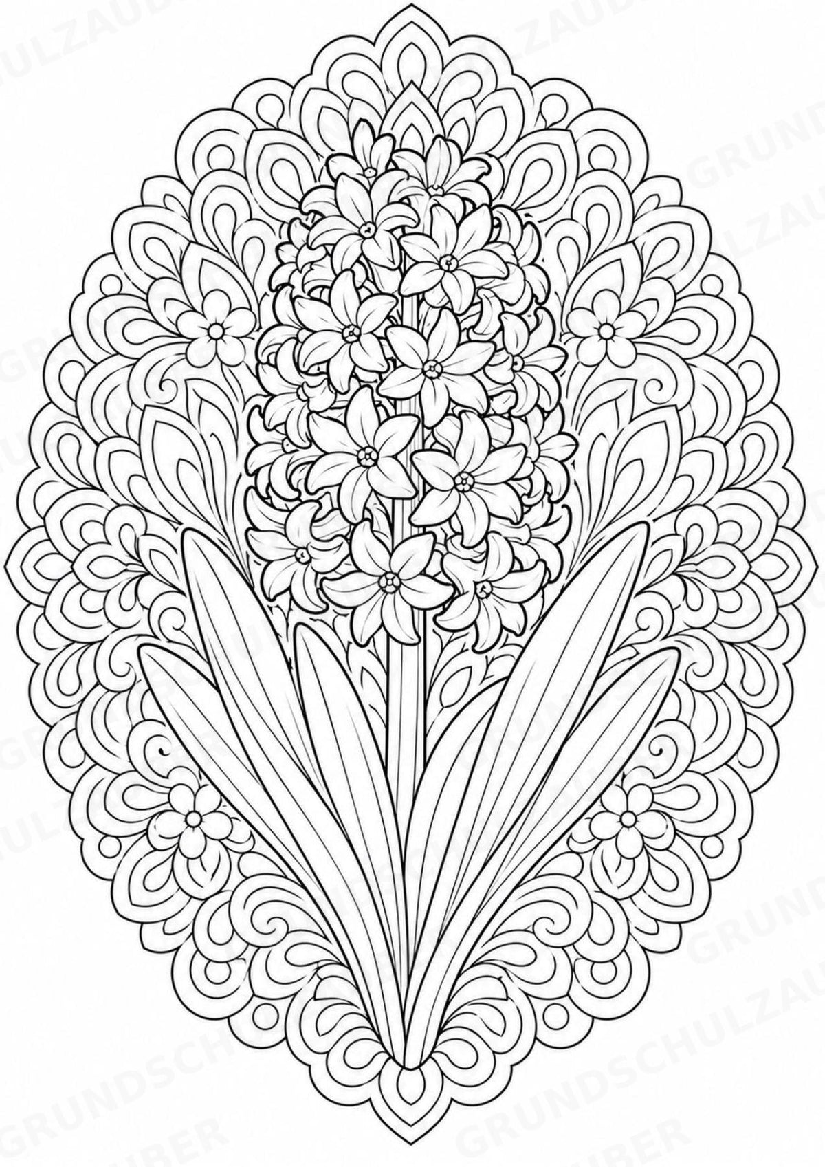 Frühblüher Mandalas Ausmalbilder – Natur und Pflanzen – 15 Malvorlagen – Materialseite 6