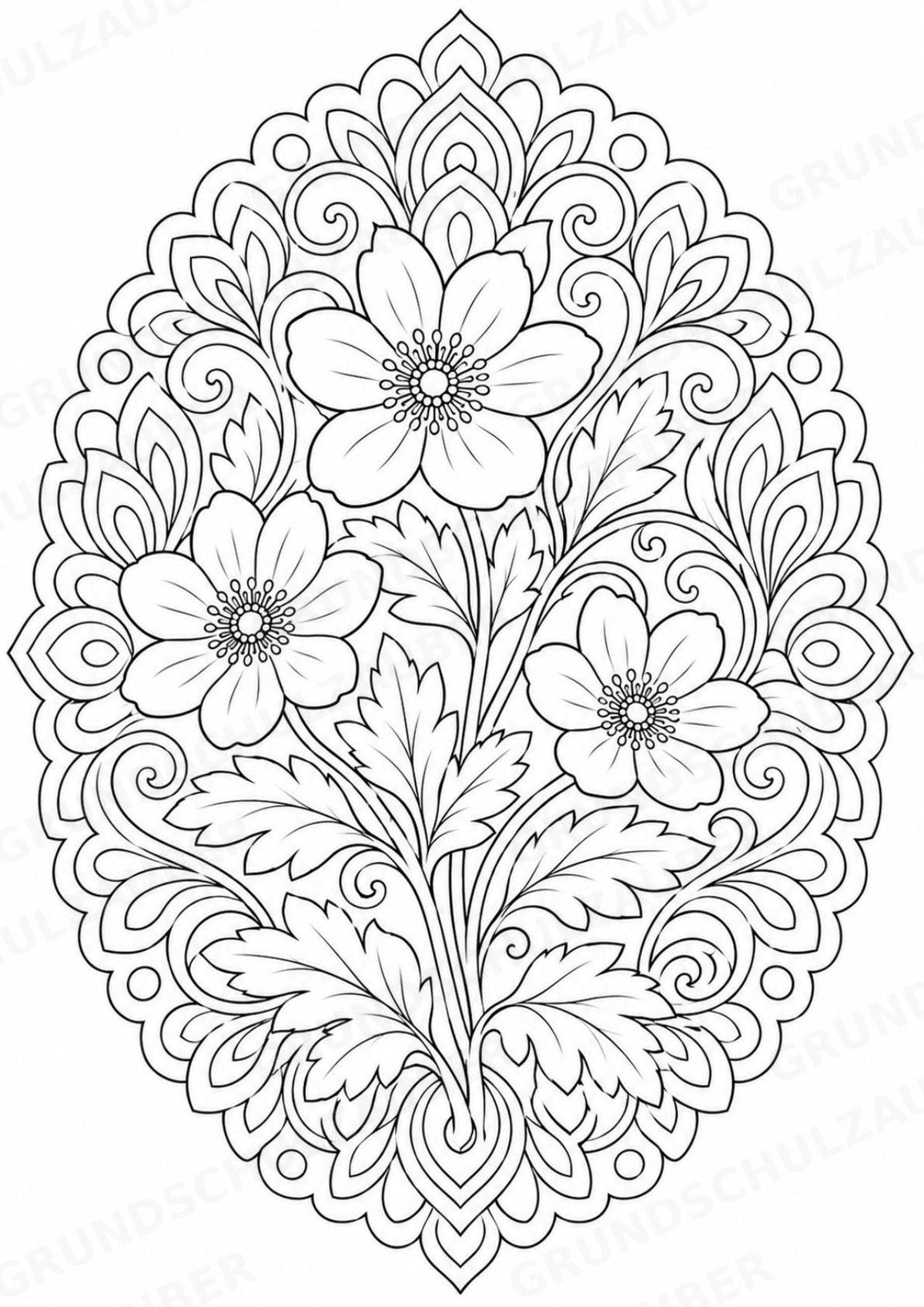 Frühblüher Mandalas Ausmalbilder – Natur und Pflanzen – 15 Malvorlagen – Materialseite 13