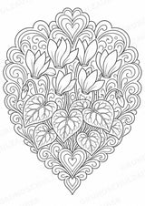 Frühblüher Mandalas Ausmalbilder – Natur und Pflanzen – 15 Malvorlagen – Materialseite 16