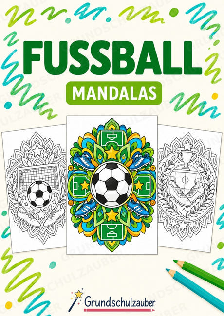 Fußball Mandalas Ausmalbilder – Sport – 15 Malvorlagen – Cover