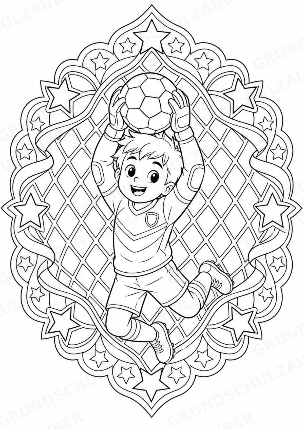 Fußball Mandalas Ausmalbilder – Sport – 15 Malvorlagen – Materialseite 4