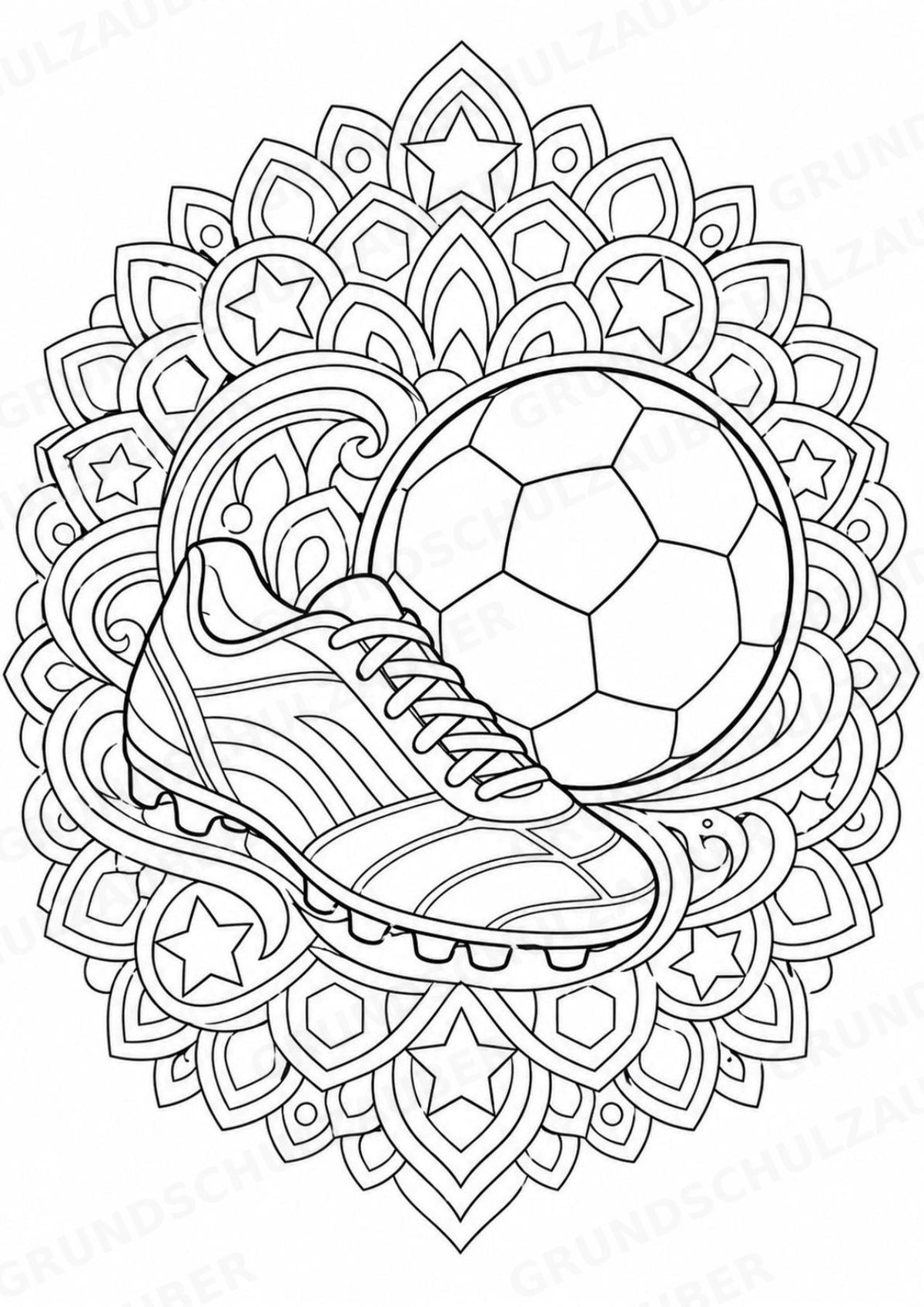 Fußball Mandalas Ausmalbilder – Sport – 15 Malvorlagen – Materialseite 5