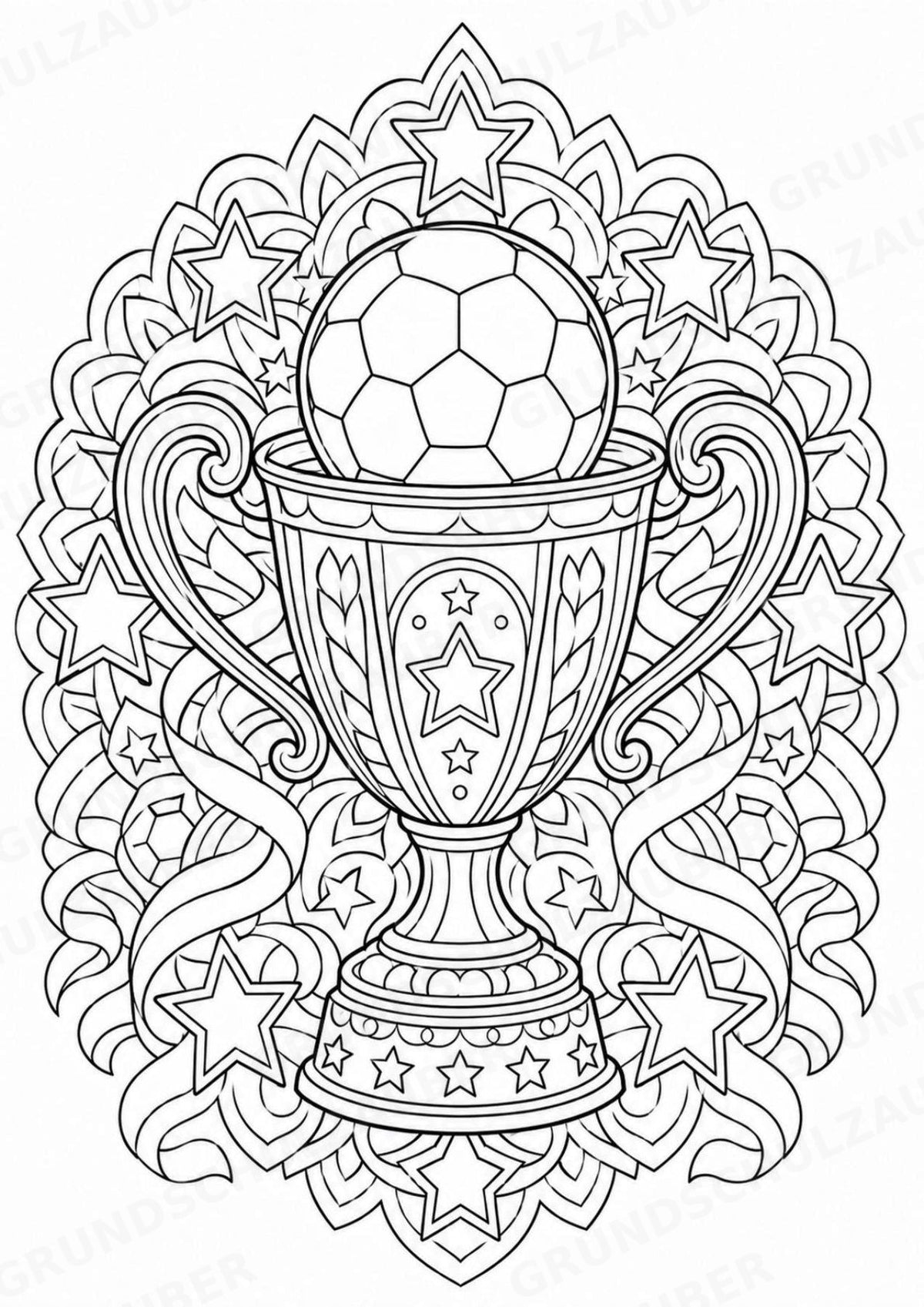 Fußball Mandalas Ausmalbilder – Sport – 15 Malvorlagen – Materialseite 7
