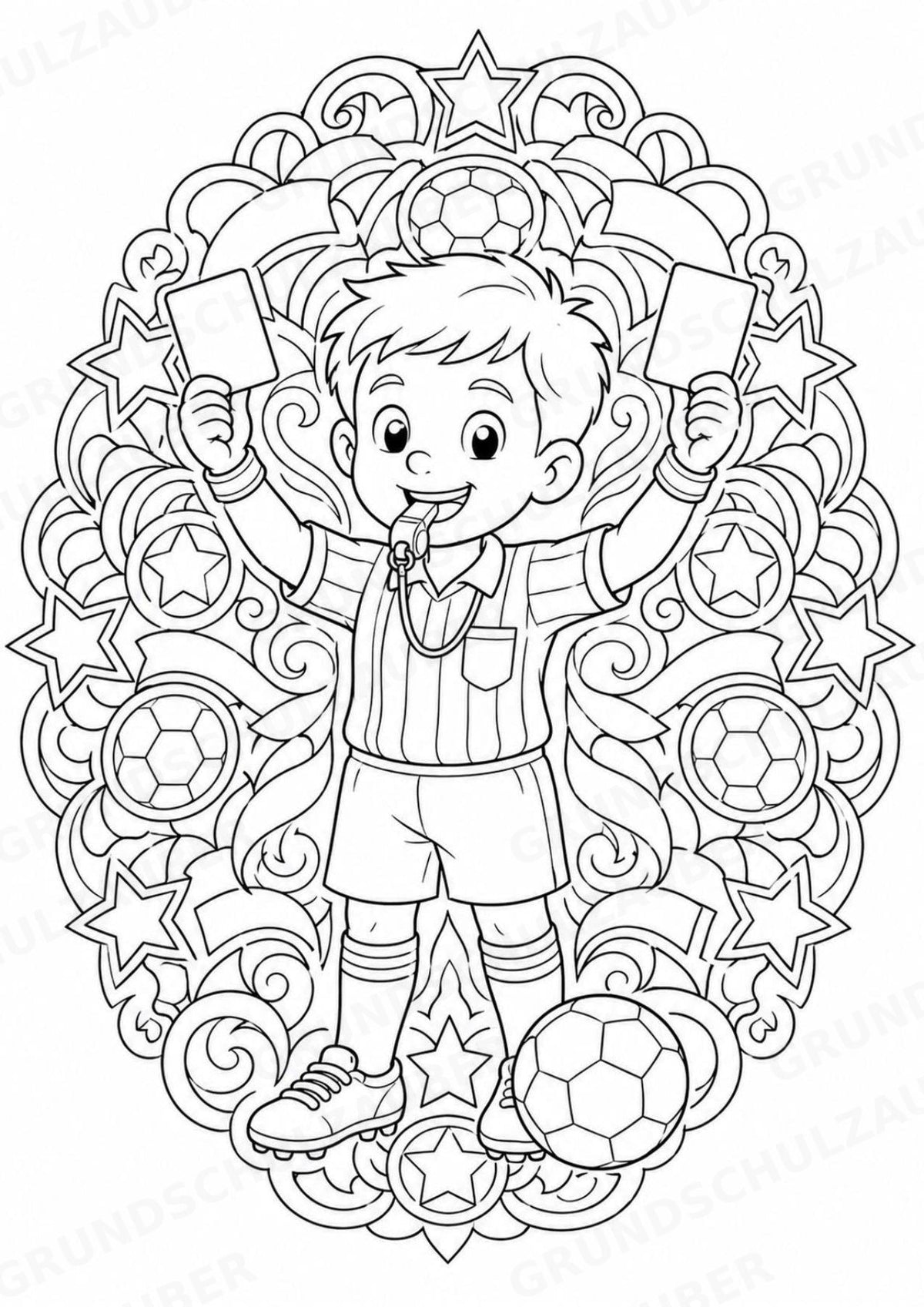 Fußball Mandalas Ausmalbilder – Sport – 15 Malvorlagen – Materialseite 8
