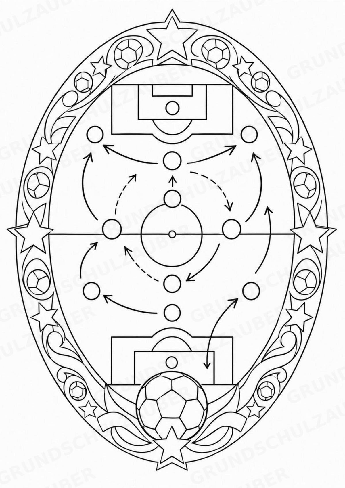 Fußball Mandalas Ausmalbilder – Sport – 15 Malvorlagen – Materialseite 10