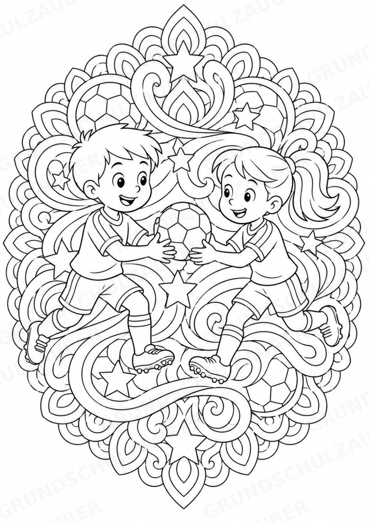 Fußball Mandalas Ausmalbilder – Sport – 15 Malvorlagen – Materialseite 12