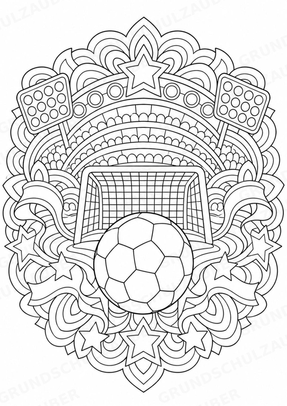 Fußball Mandalas Ausmalbilder – Sport – 15 Malvorlagen – Materialseite 16