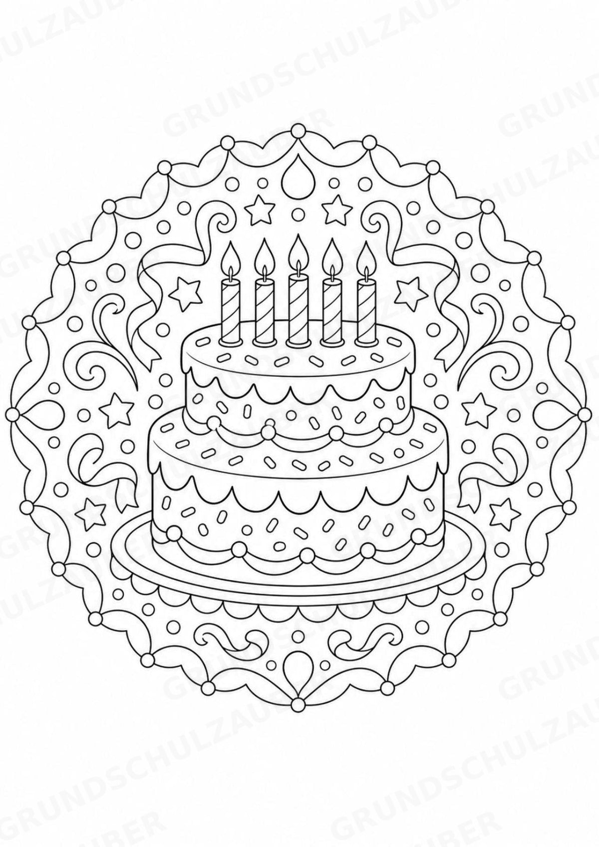 Geburtstag Mandalas Ausmalbilder – Feste und Feiertage – 15 Malvorlagen – Materialseite 2