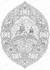 Georgien Mandalas Ausmalbilder – Länder und Kulturen – 15 Malvorlagen – Materialseite 2