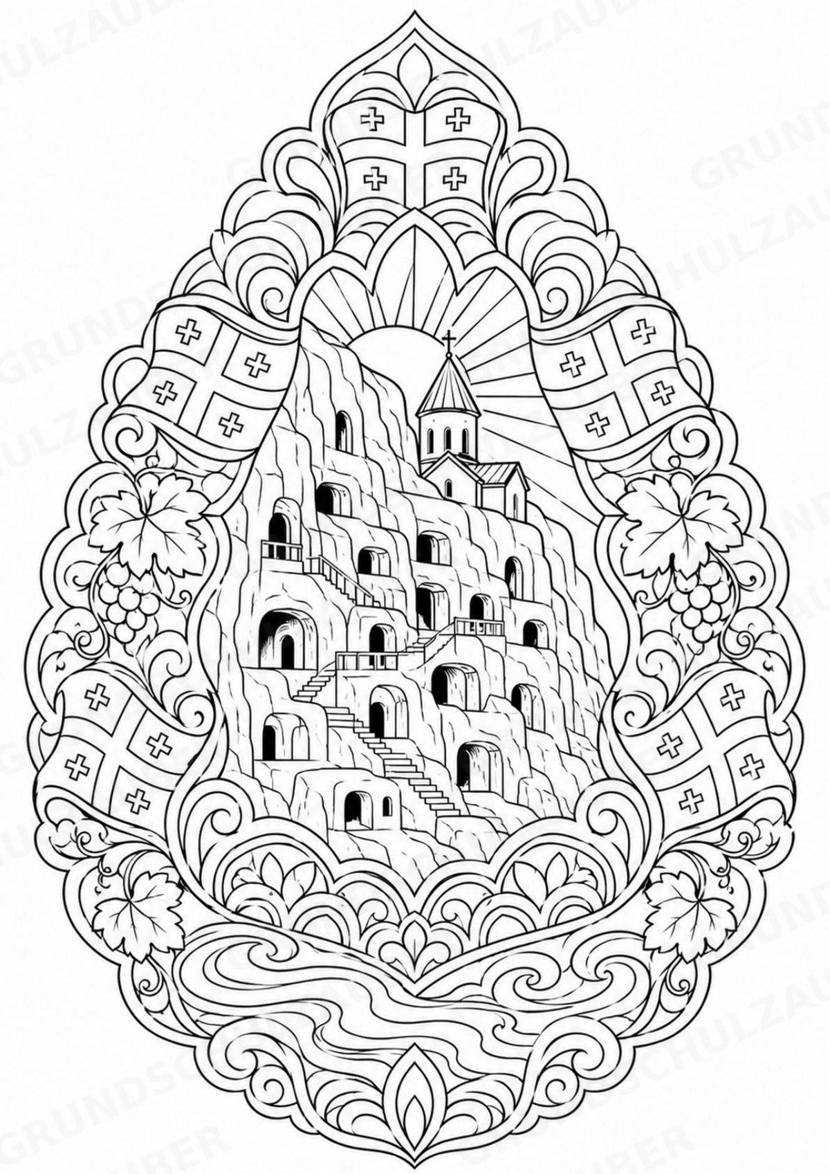 Georgien Mandalas Ausmalbilder – Länder und Kulturen – 15 Malvorlagen – Materialseite 5