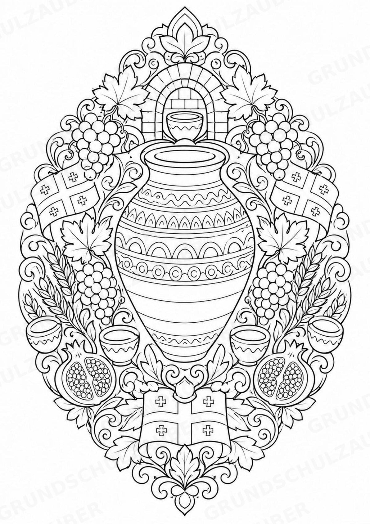 Georgien Mandalas Ausmalbilder – Länder und Kulturen – 15 Malvorlagen – Materialseite 6