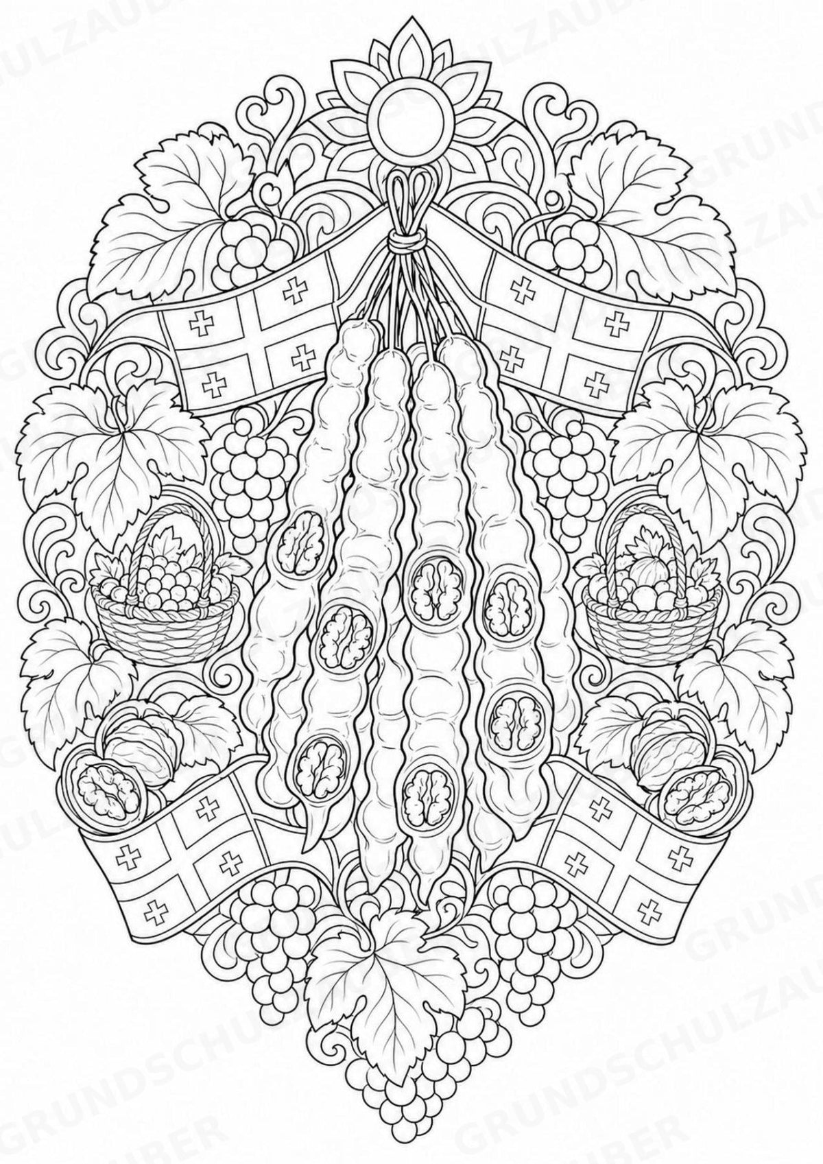 Georgien Mandalas Ausmalbilder – Länder und Kulturen – 15 Malvorlagen – Materialseite 8
