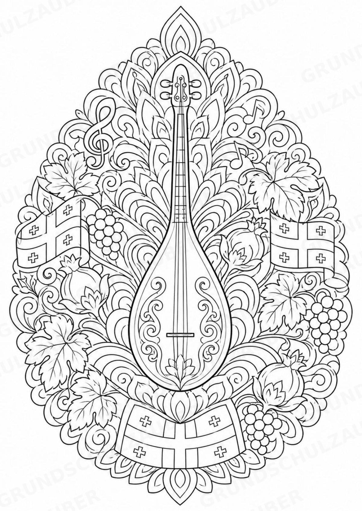 Georgien Mandalas Ausmalbilder – Länder und Kulturen – 15 Malvorlagen – Materialseite 10