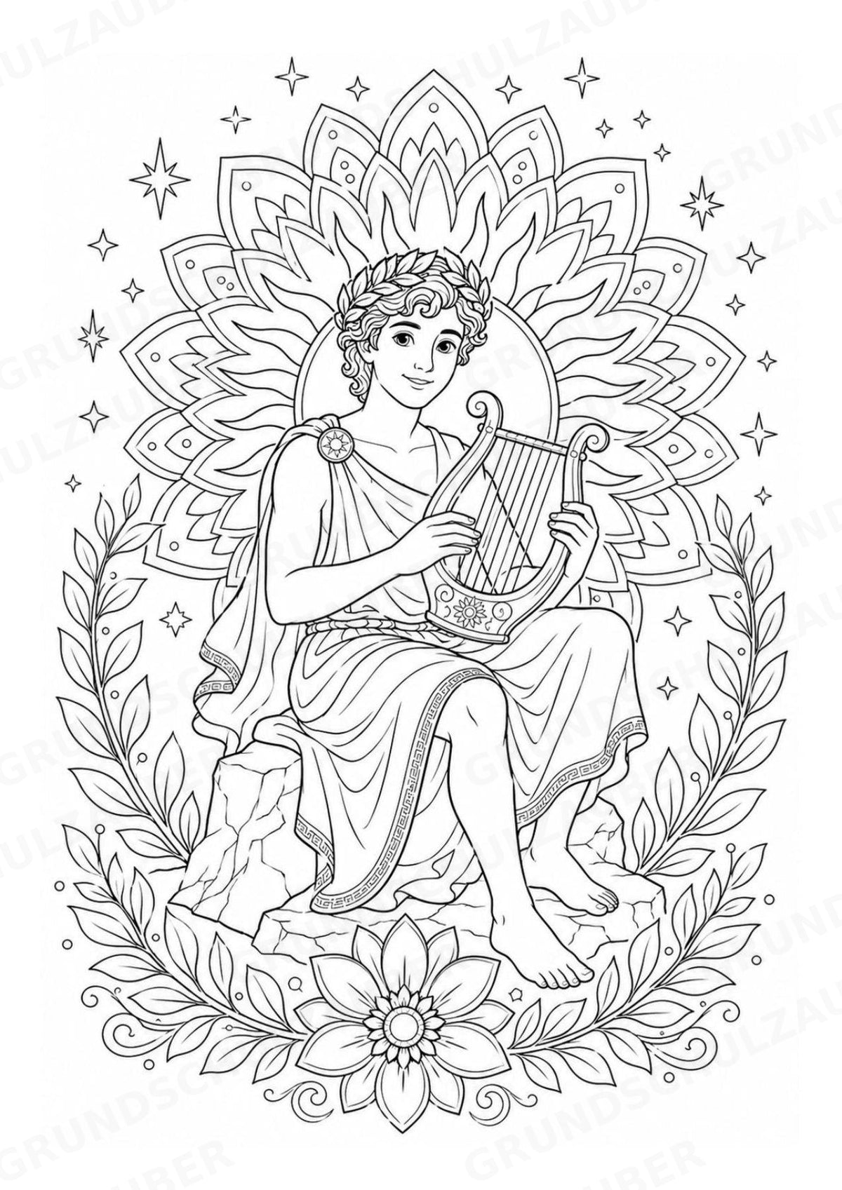Griechische Götter Mandalas Ausmalbilder – Allgemeine Themen – 15 Malvorlagen – Materialseite 6