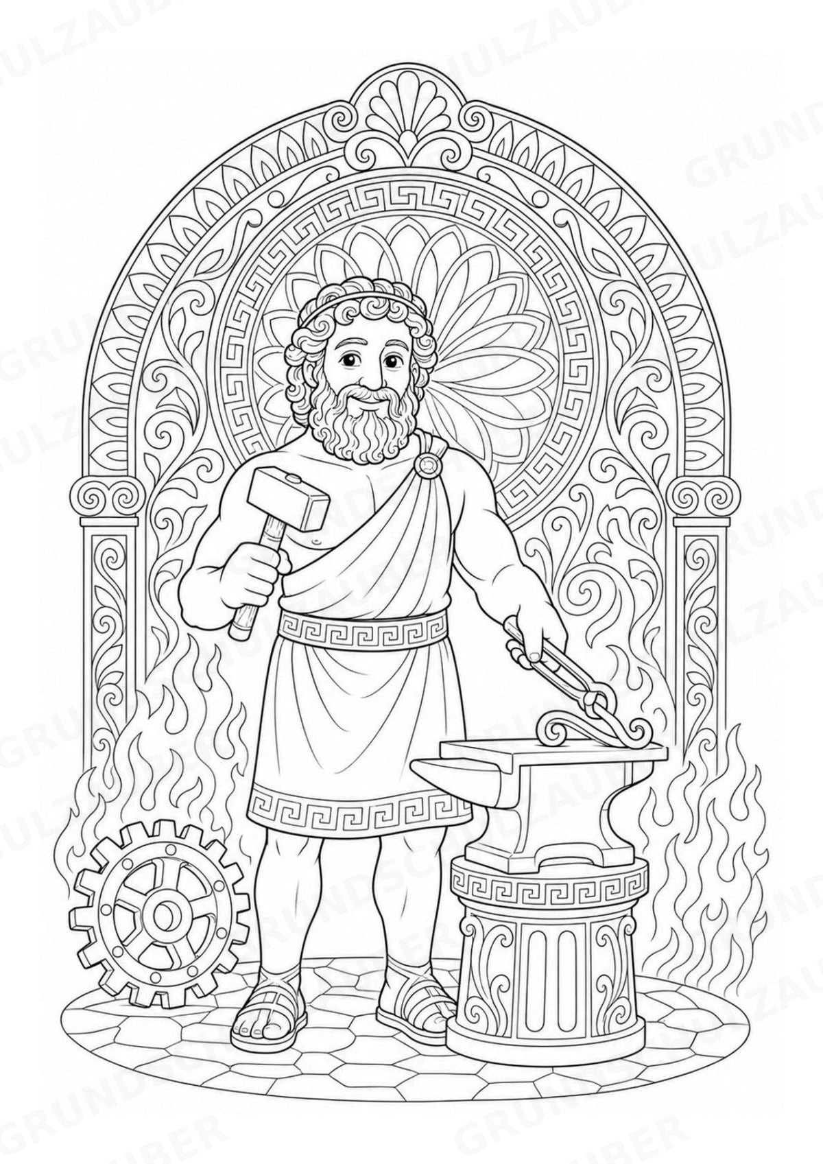 Griechische Götter Mandalas Ausmalbilder – Allgemeine Themen – 15 Malvorlagen – Materialseite 11