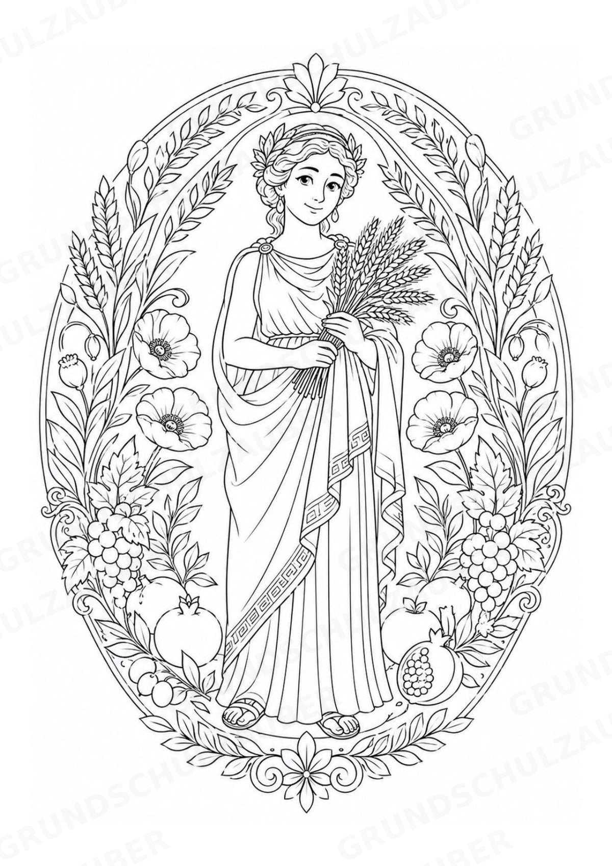 Griechische Götter Mandalas Ausmalbilder – Allgemeine Themen – 15 Malvorlagen – Materialseite 12