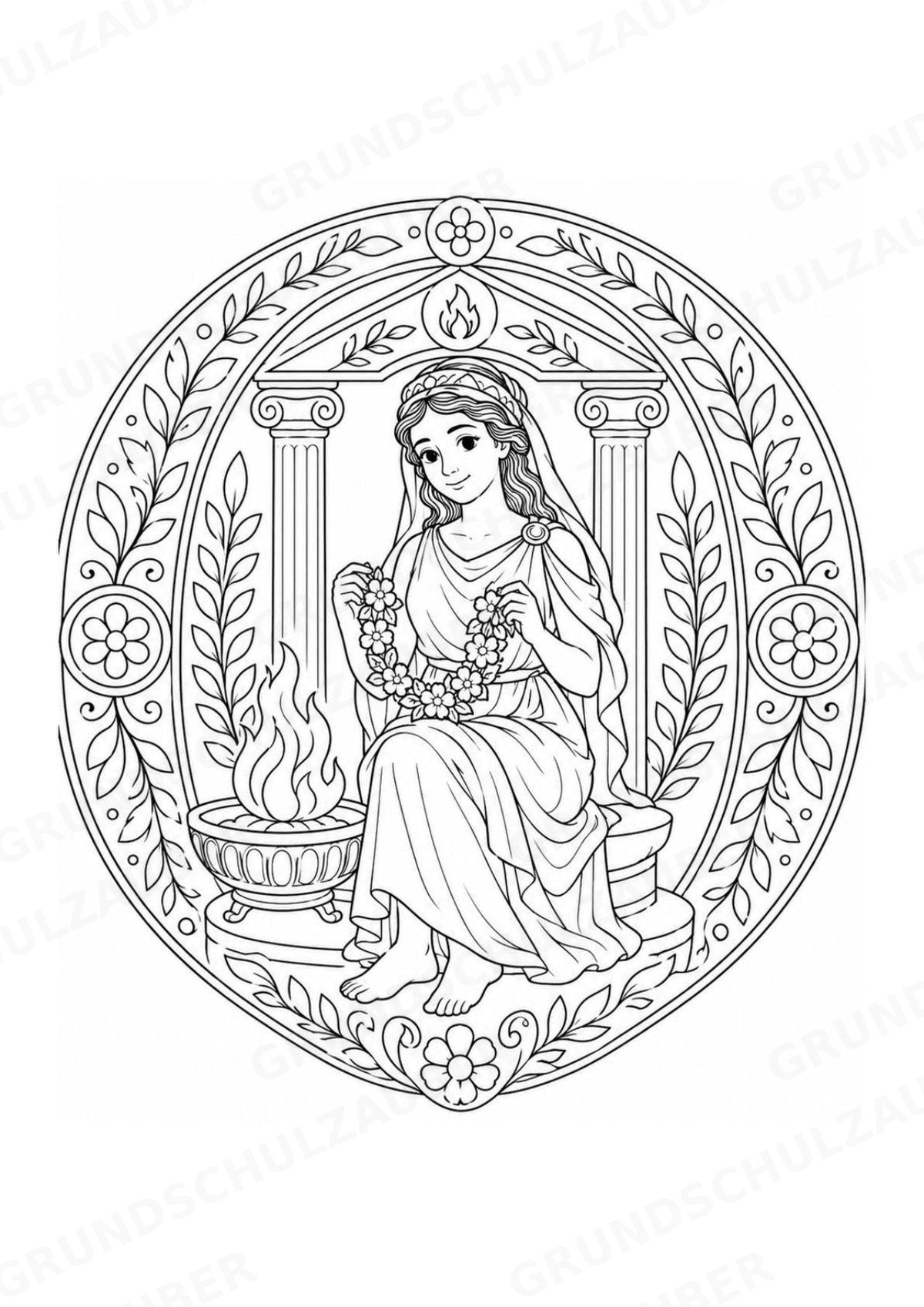 Griechische Götter Mandalas Ausmalbilder – Allgemeine Themen – 15 Malvorlagen – Materialseite 14