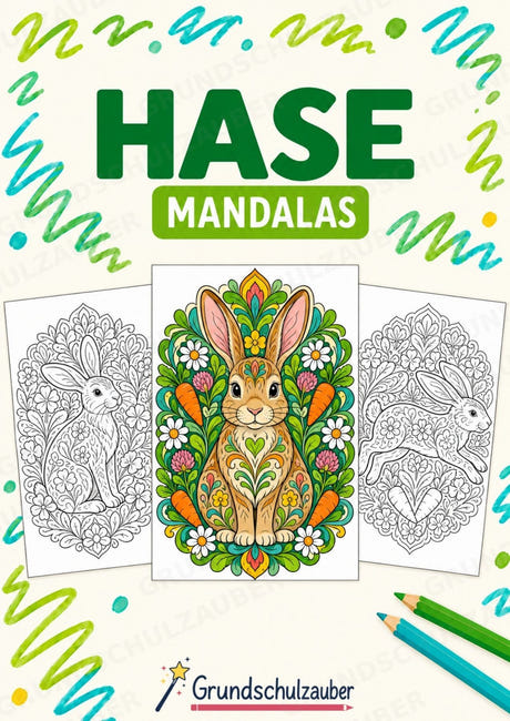 Hase Mandalas Ausmalbilder – Tiere – 15 Malvorlagen – Cover