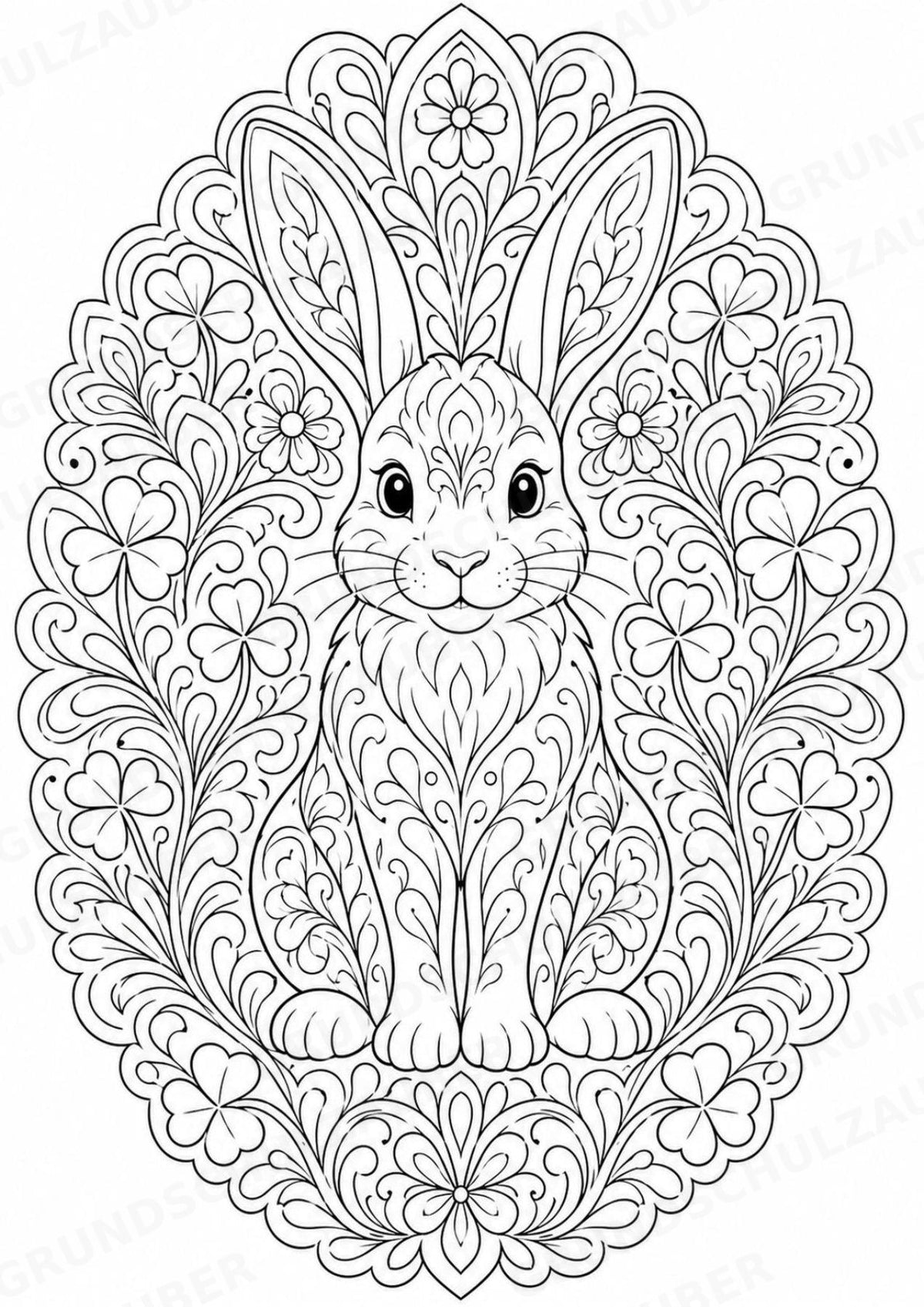 Hase Mandalas Ausmalbilder – Tiere – 15 Malvorlagen – Materialseite 2