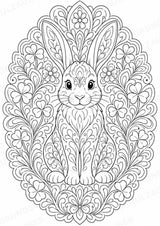 Hase Mandalas Ausmalbilder – Tiere – 15 Malvorlagen – Materialseite 2