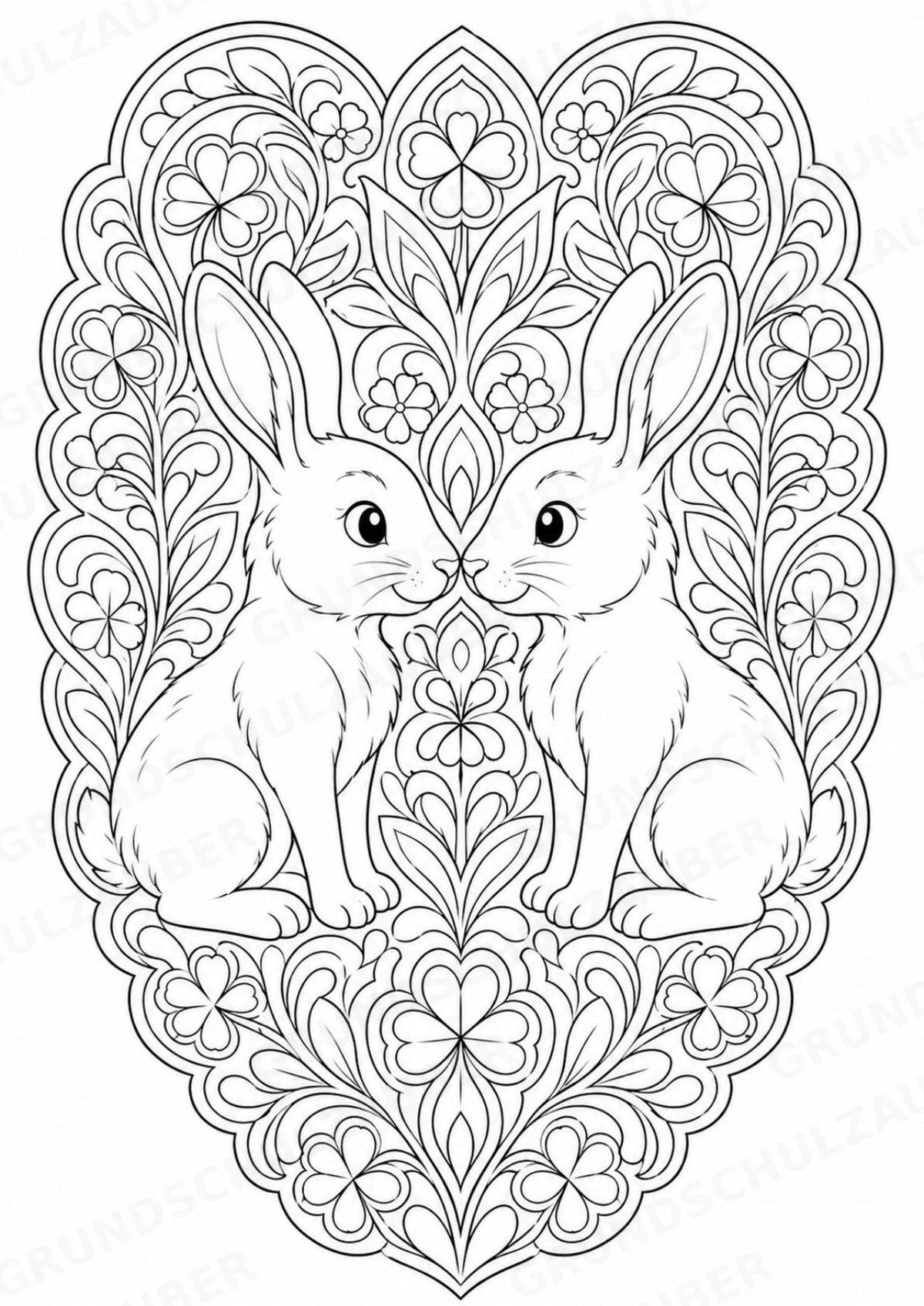 Hase Mandalas Ausmalbilder – Tiere – 15 Malvorlagen – Materialseite 5
