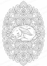 Hase Mandalas Ausmalbilder – Tiere – 15 Malvorlagen – Materialseite 6