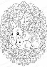 Hase Mandalas Ausmalbilder – Tiere – 15 Malvorlagen – Materialseite 9