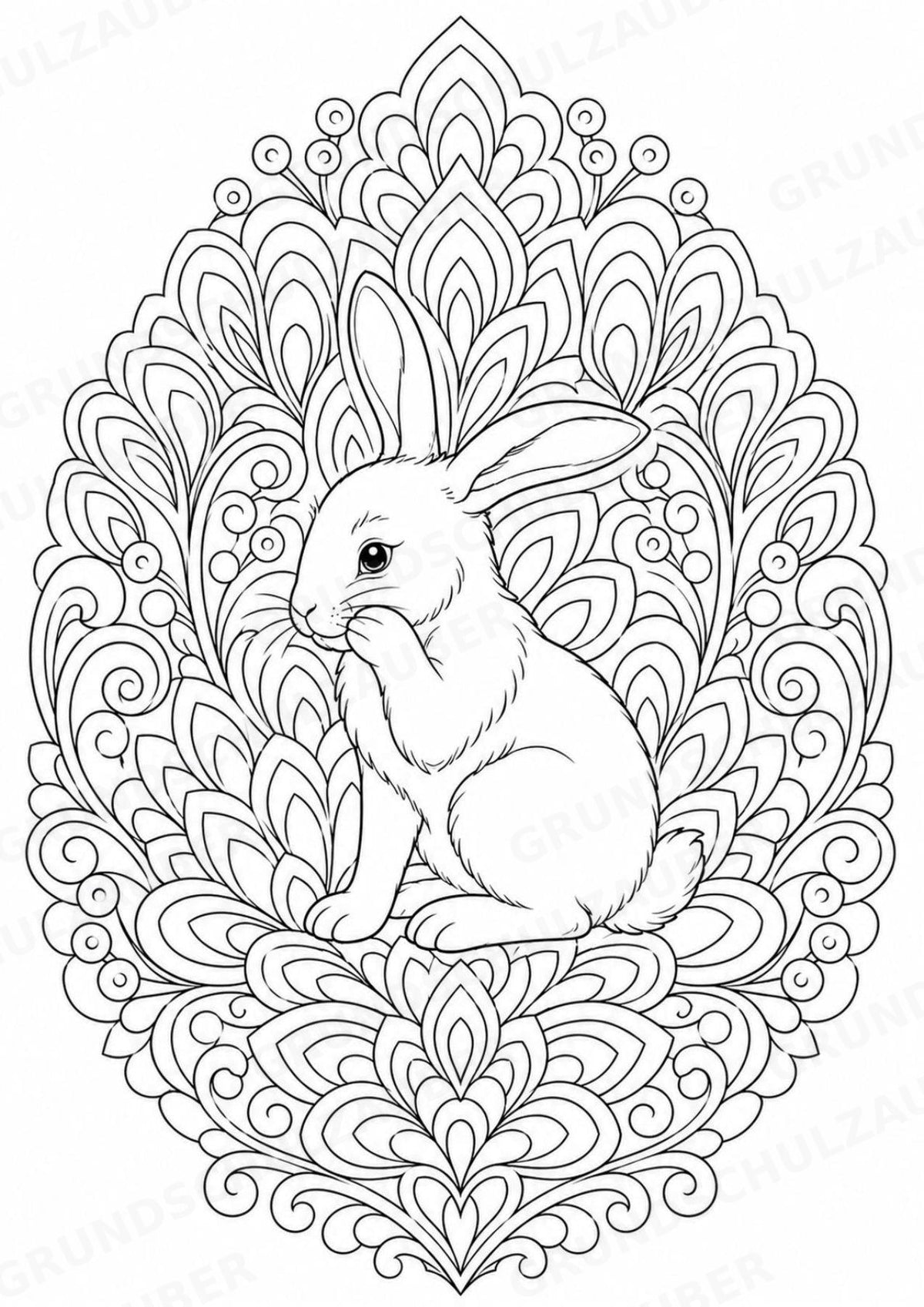 Hase Mandalas Ausmalbilder – Tiere – 15 Malvorlagen – Materialseite 10