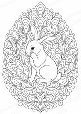 Hase Mandalas Ausmalbilder – Tiere – 15 Malvorlagen – Materialseite 10