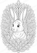 Hase Mandalas Ausmalbilder – Tiere – 15 Malvorlagen – Materialseite 12