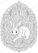 Hase Mandalas Ausmalbilder – Tiere – 15 Malvorlagen – Materialseite 15