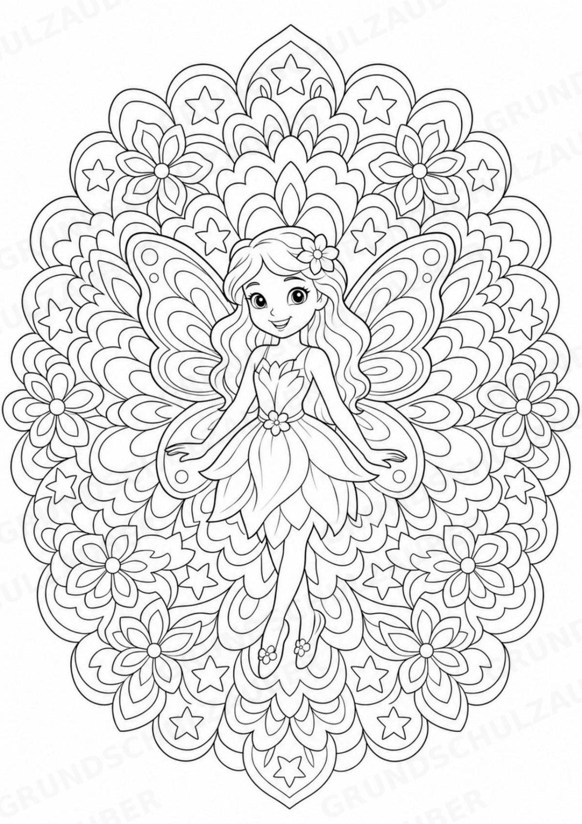 Hexen & Feen Mandalas Ausmalbilder – Märchen – 15 Malvorlagen – Materialseite 3