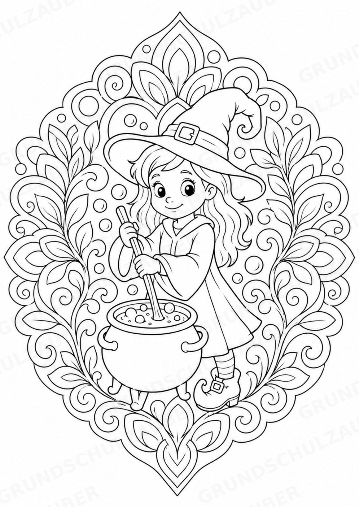Hexen & Feen Mandalas Ausmalbilder – Märchen – 15 Malvorlagen – Materialseite 4
