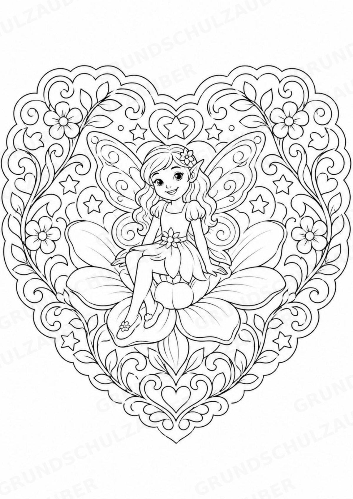 Hexen & Feen Mandalas Ausmalbilder – Märchen – 15 Malvorlagen – Materialseite 5