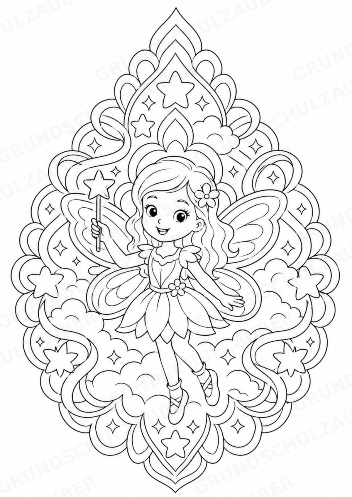 Hexen & Feen Mandalas Ausmalbilder – Märchen – 15 Malvorlagen – Materialseite 7