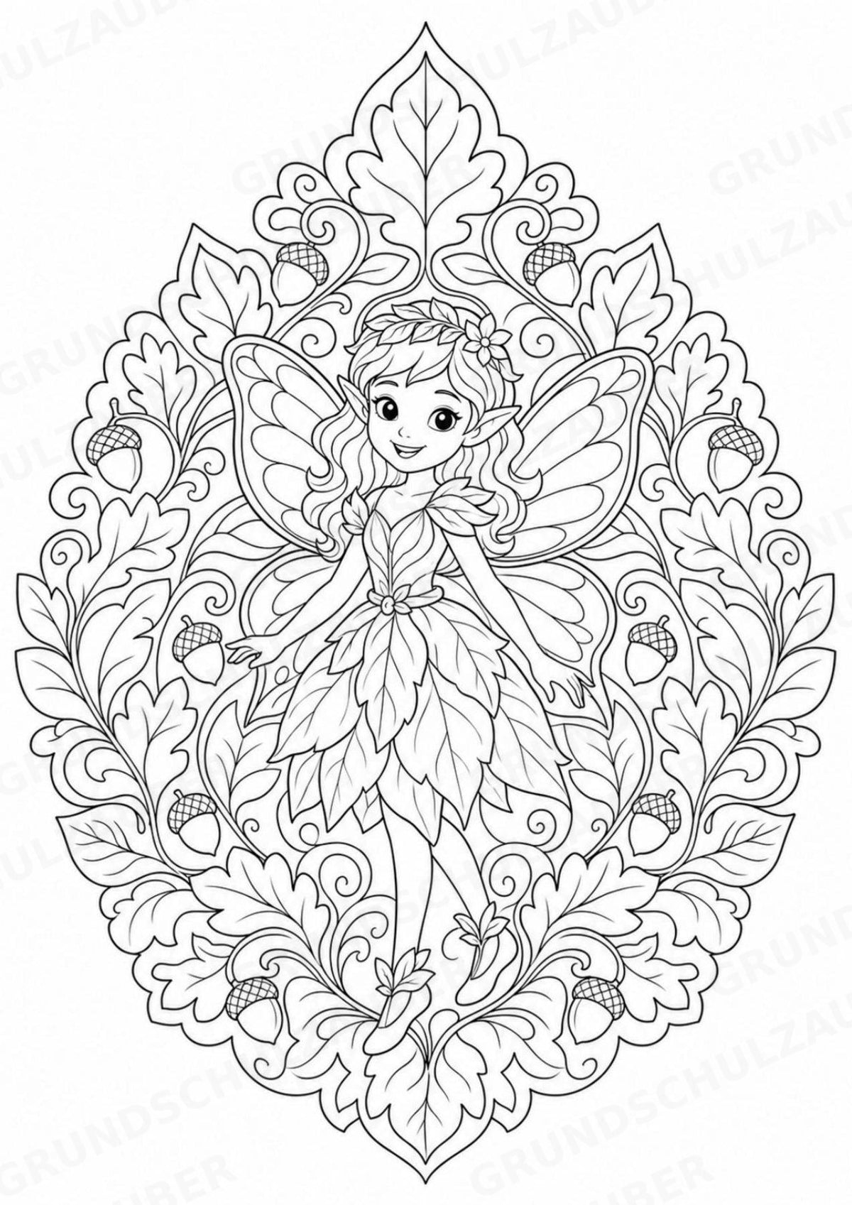 Hexen & Feen Mandalas Ausmalbilder – Märchen – 15 Malvorlagen – Materialseite 9