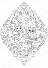 Hexen & Feen Mandalas Ausmalbilder – Märchen – 15 Malvorlagen – Materialseite 10