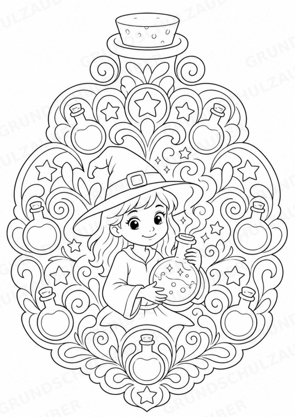 Hexen & Feen Mandalas Ausmalbilder – Märchen – 15 Malvorlagen – Materialseite 14